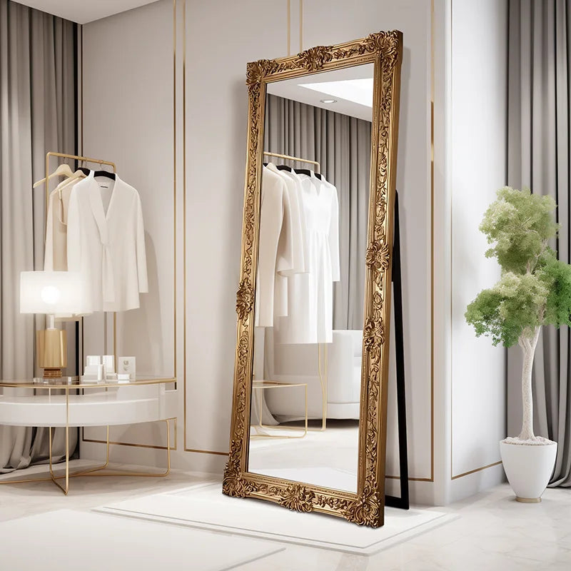 Vintage Gold Framed Standing Mirror