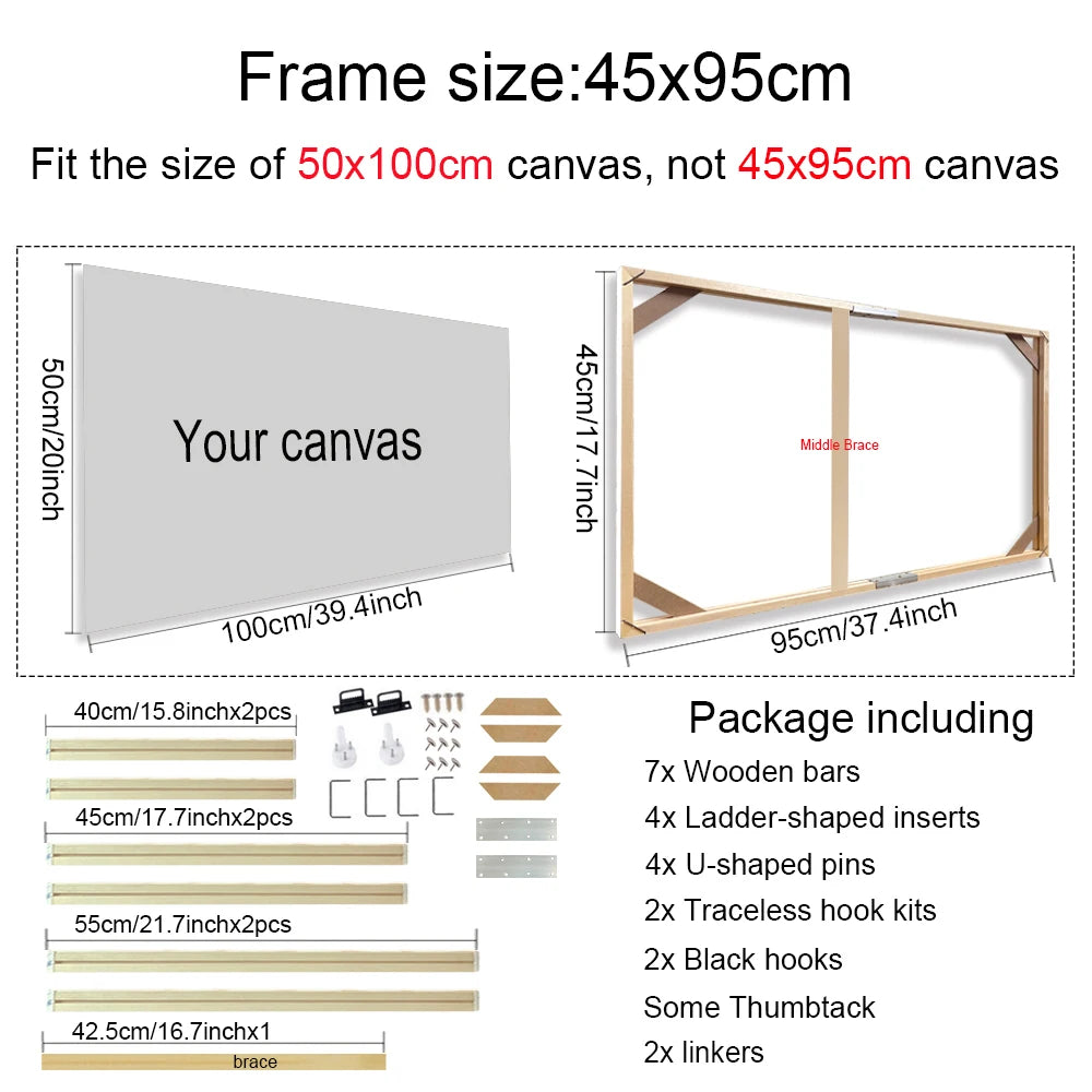 Multiple Sizes Wooden Canvas Frames