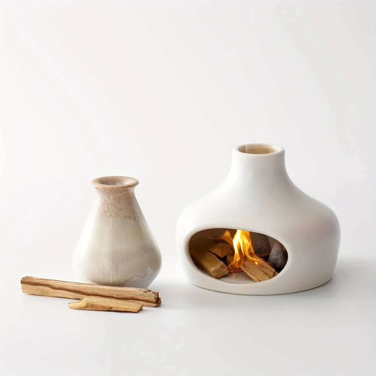 Ceramic Palo Santo Incense & Sage Burner with Chimney - Sleek Surprises