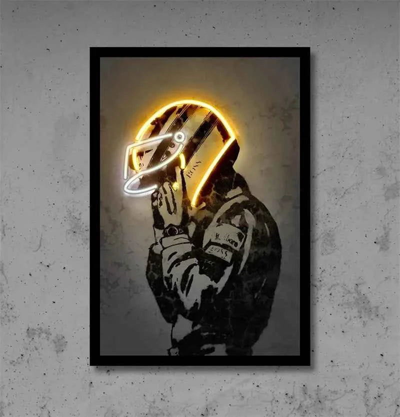 80s F1 Racer Poster Aesthetic Motorsport Football Basketball Player Decoration Canvas Print for Wall Art Neon Star Room Decor