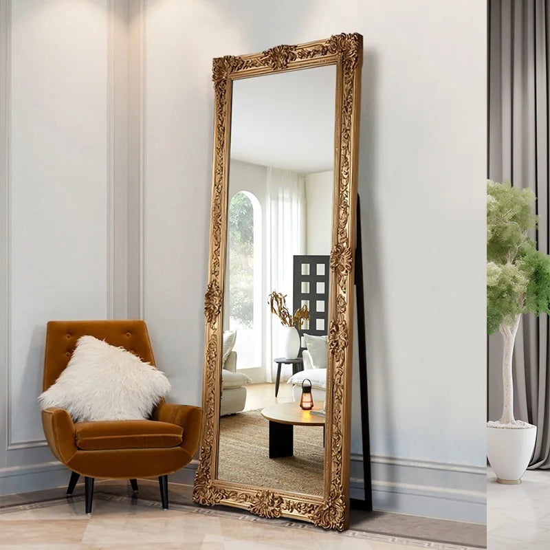 Vintage Gold Framed Standing Mirror