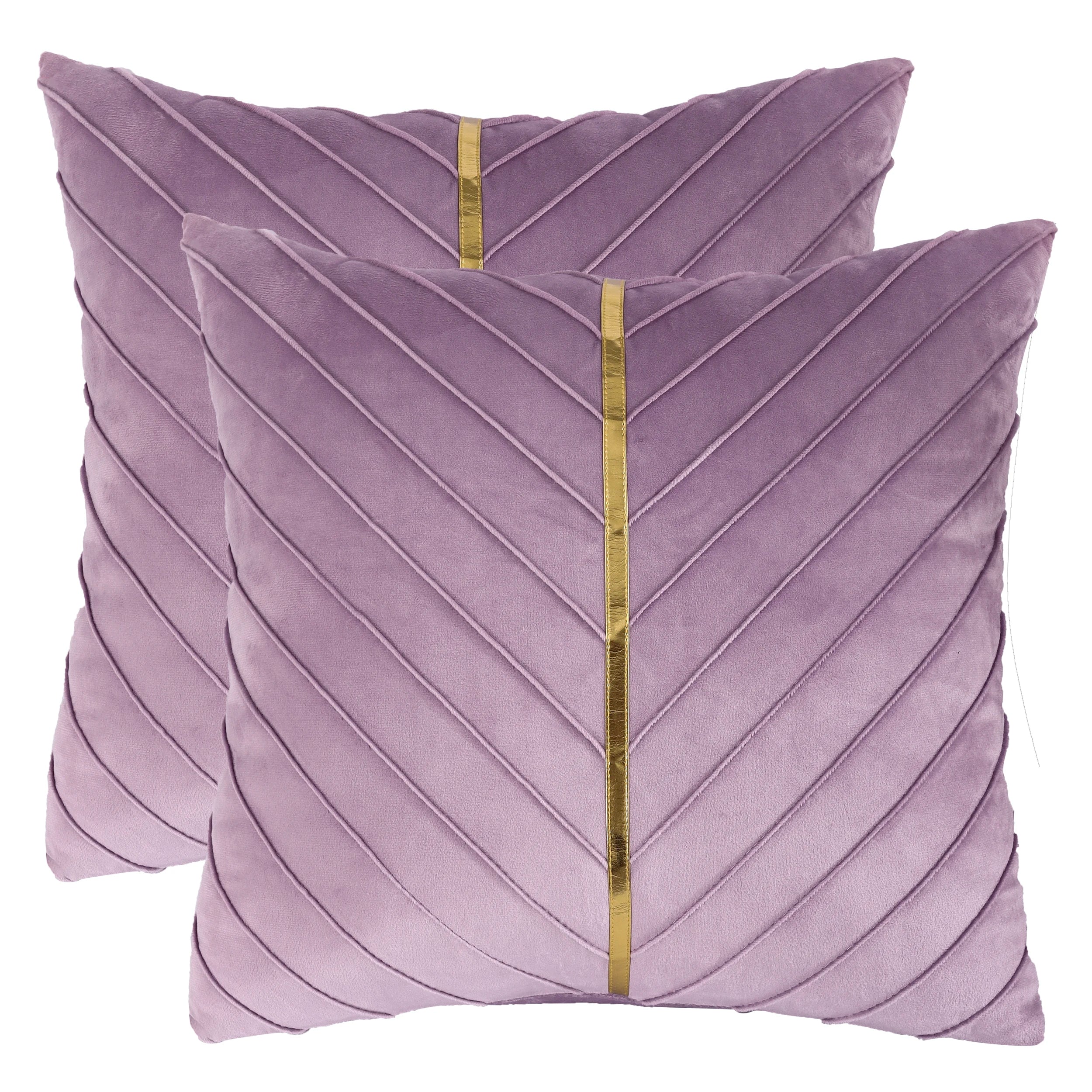 Elegance Velvet Gold Line Pillow Covers [2-Pcs]