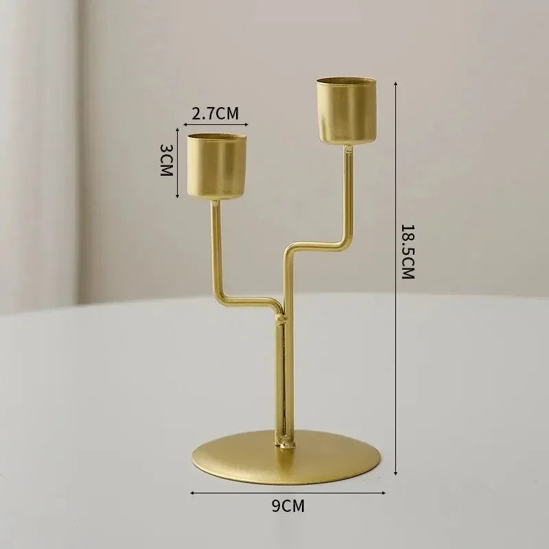 Minimalist Euro-style Gold & Black Candlestick Holders