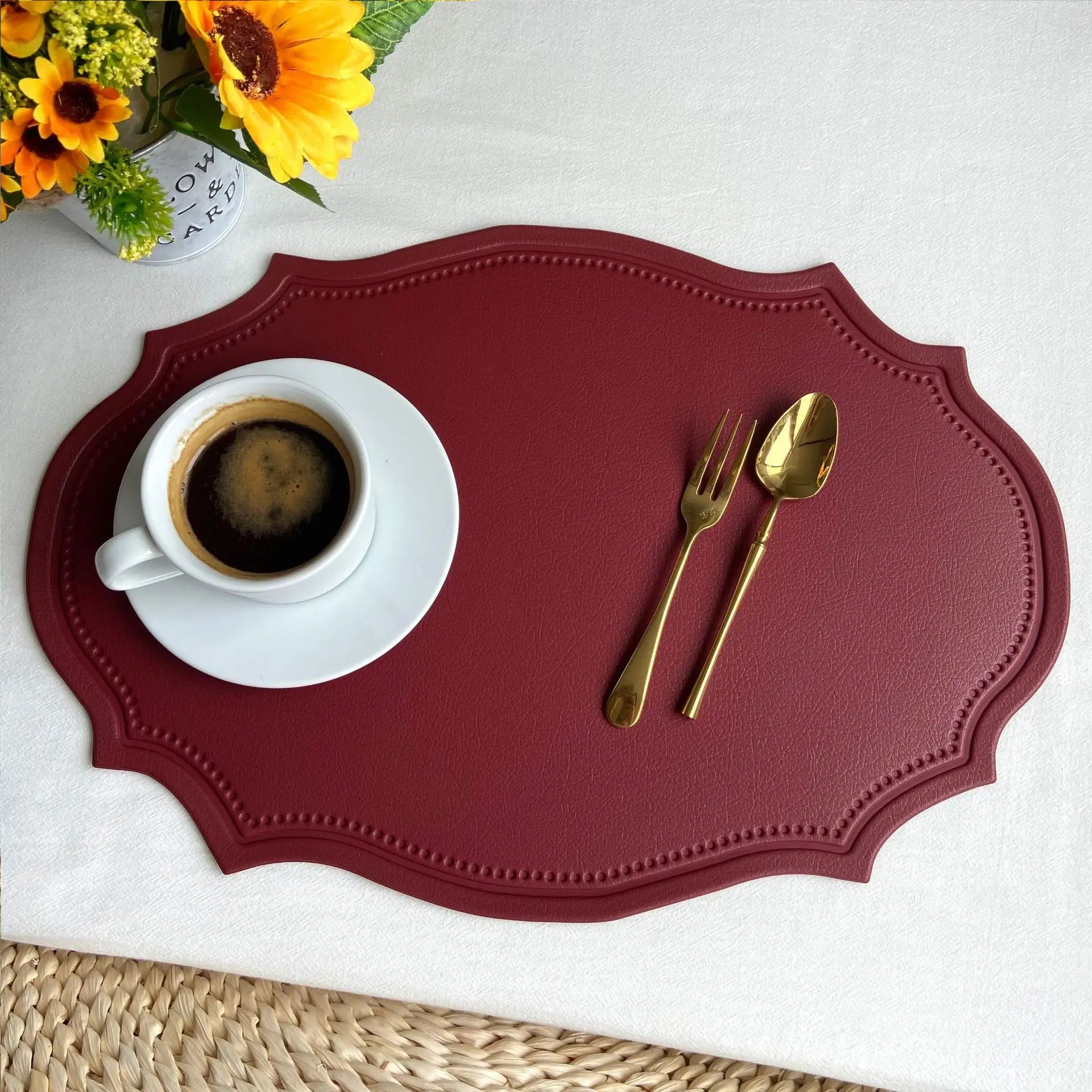 Luxe Leather Dining Placemat Set