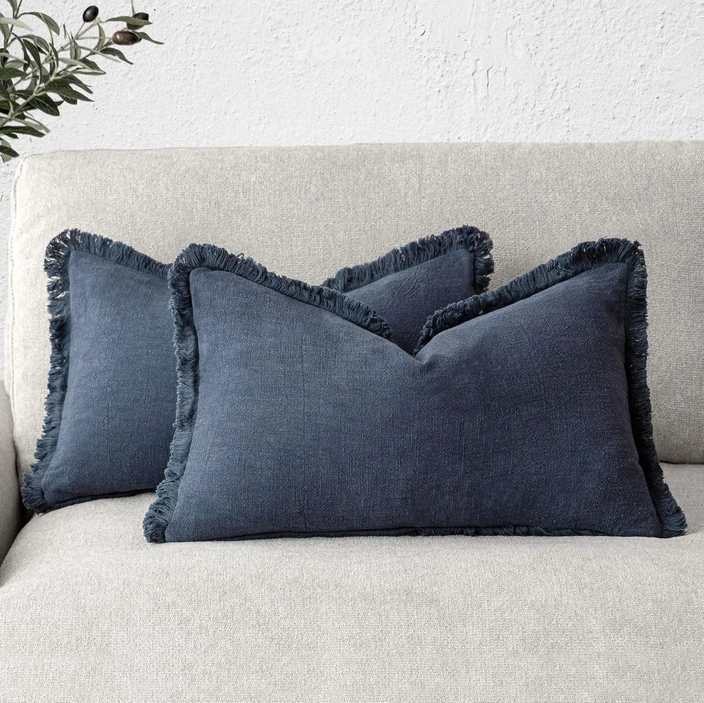 2-Piece Linen Farmhouse Cushion Covers