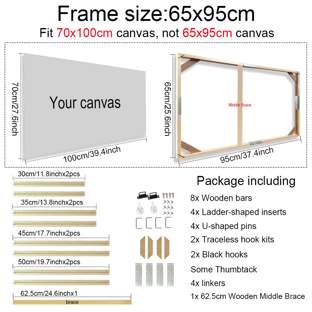 Multiple Sizes Wooden Canvas Frames