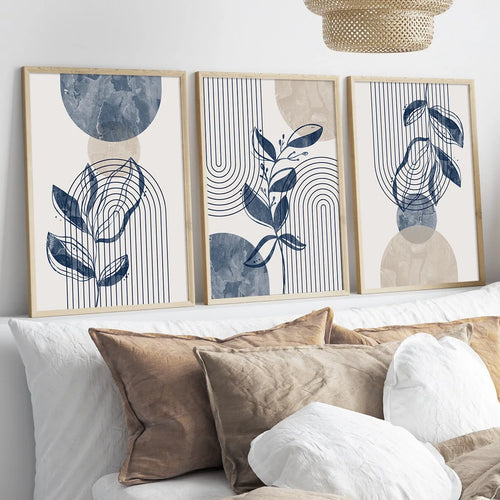 3-Piece Botanical Bohemian Art Canvas Prints