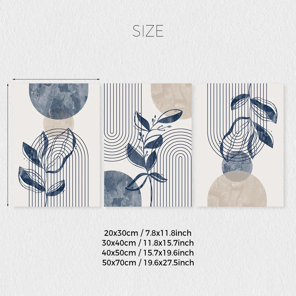 3-Piece Botanical Bohemian Art Canvas Prints