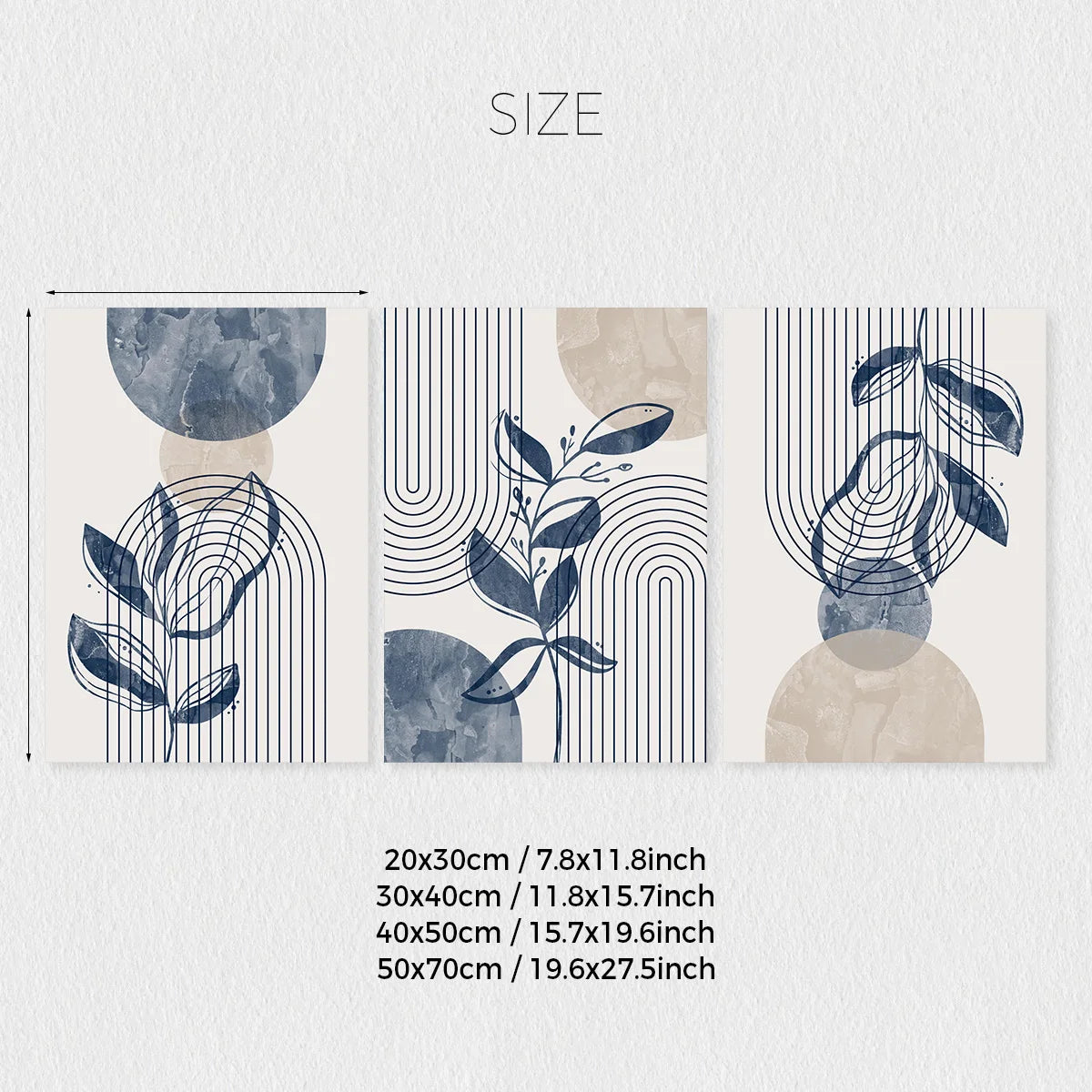 3-Piece Botanical Bohemian Art Canvas Prints