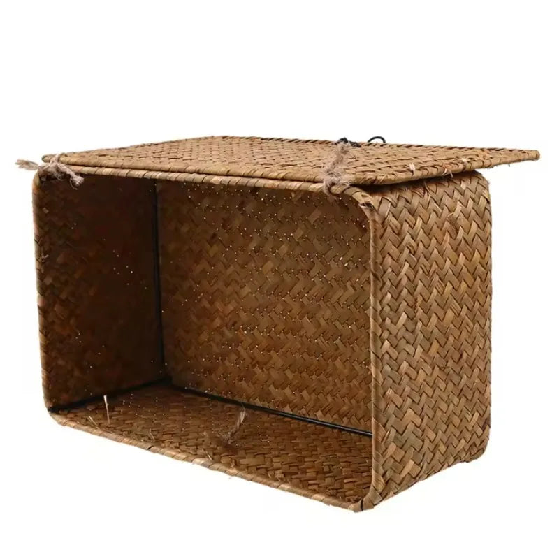 Handwoven Seagrass Rectangular Storage Basket