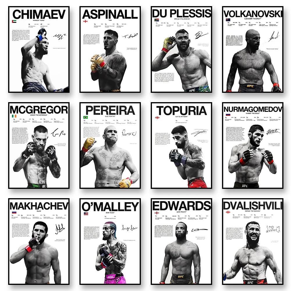 UFC Iconic MMA Legends & Champion Fighters Canvas Prints