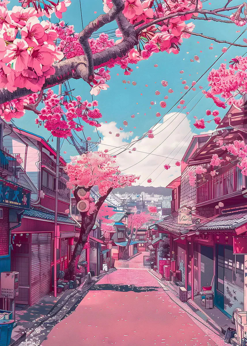Cherry Blossoms Blooming Canvas Print - Sleek Surprises