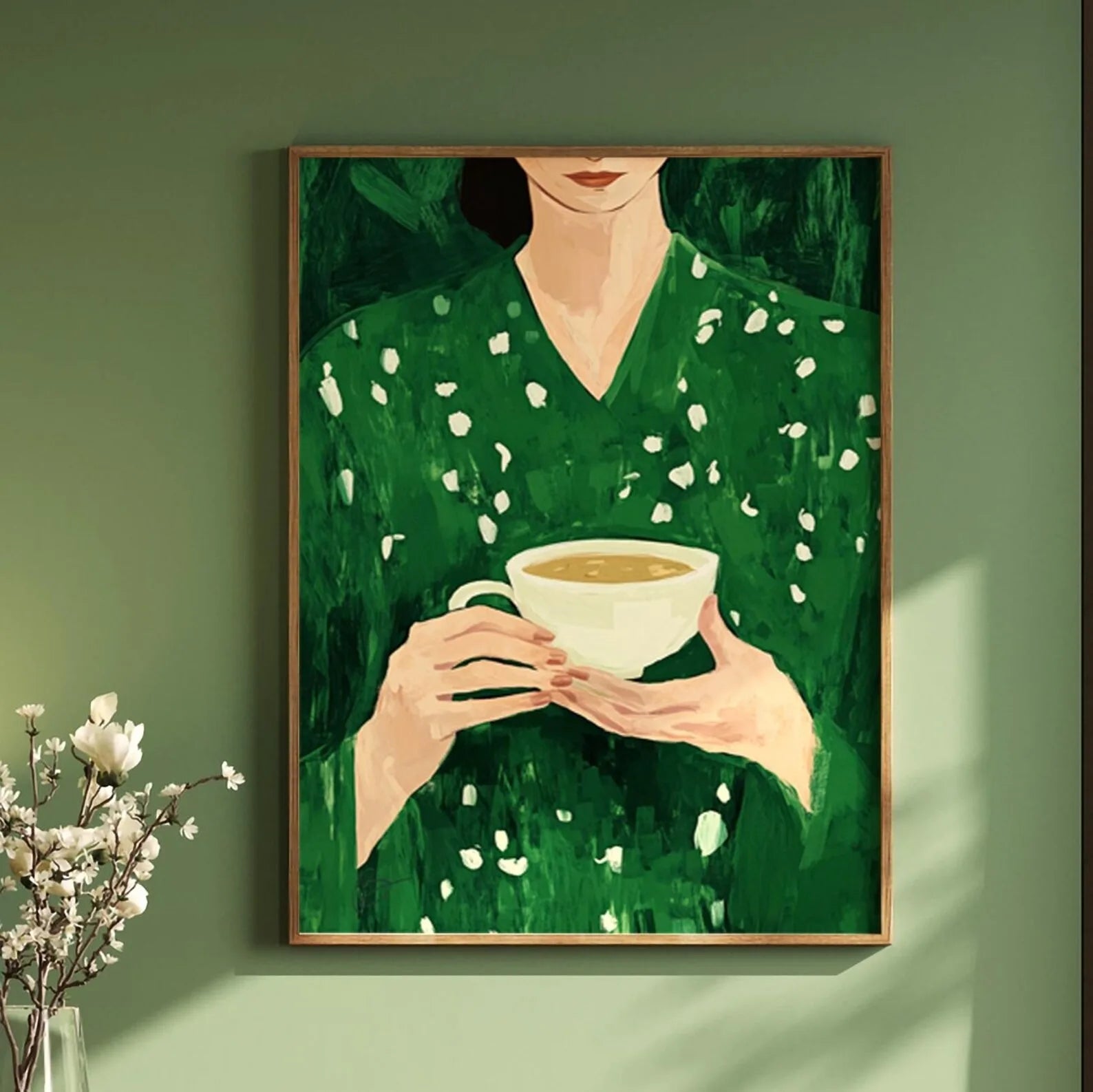 Green Abstract Flowers & Models Canvas Prints