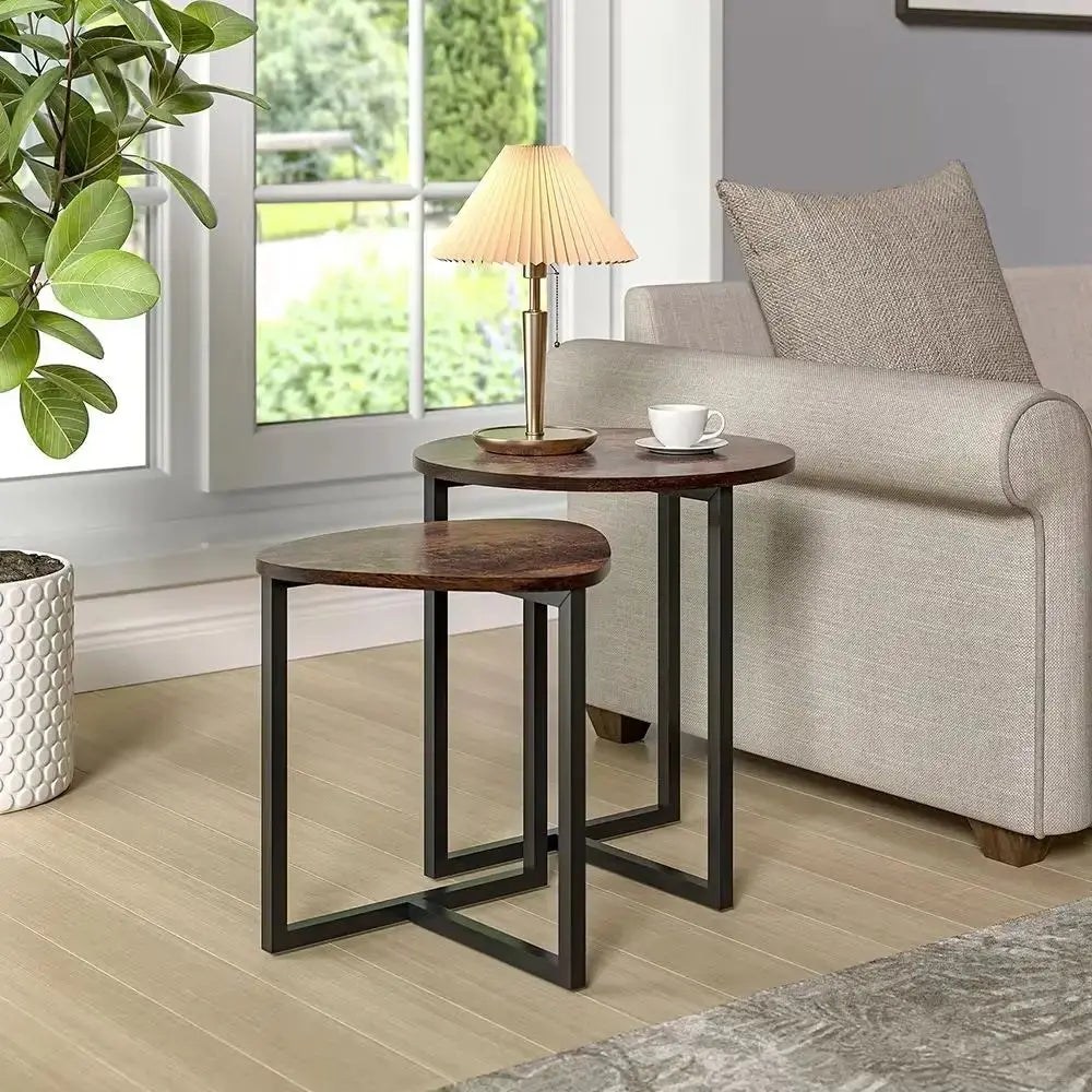 Hardwood Round & Triangular Nesting Tables