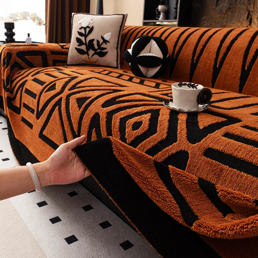 Bold Interlaced Domov Sofa Protector Slip Cover