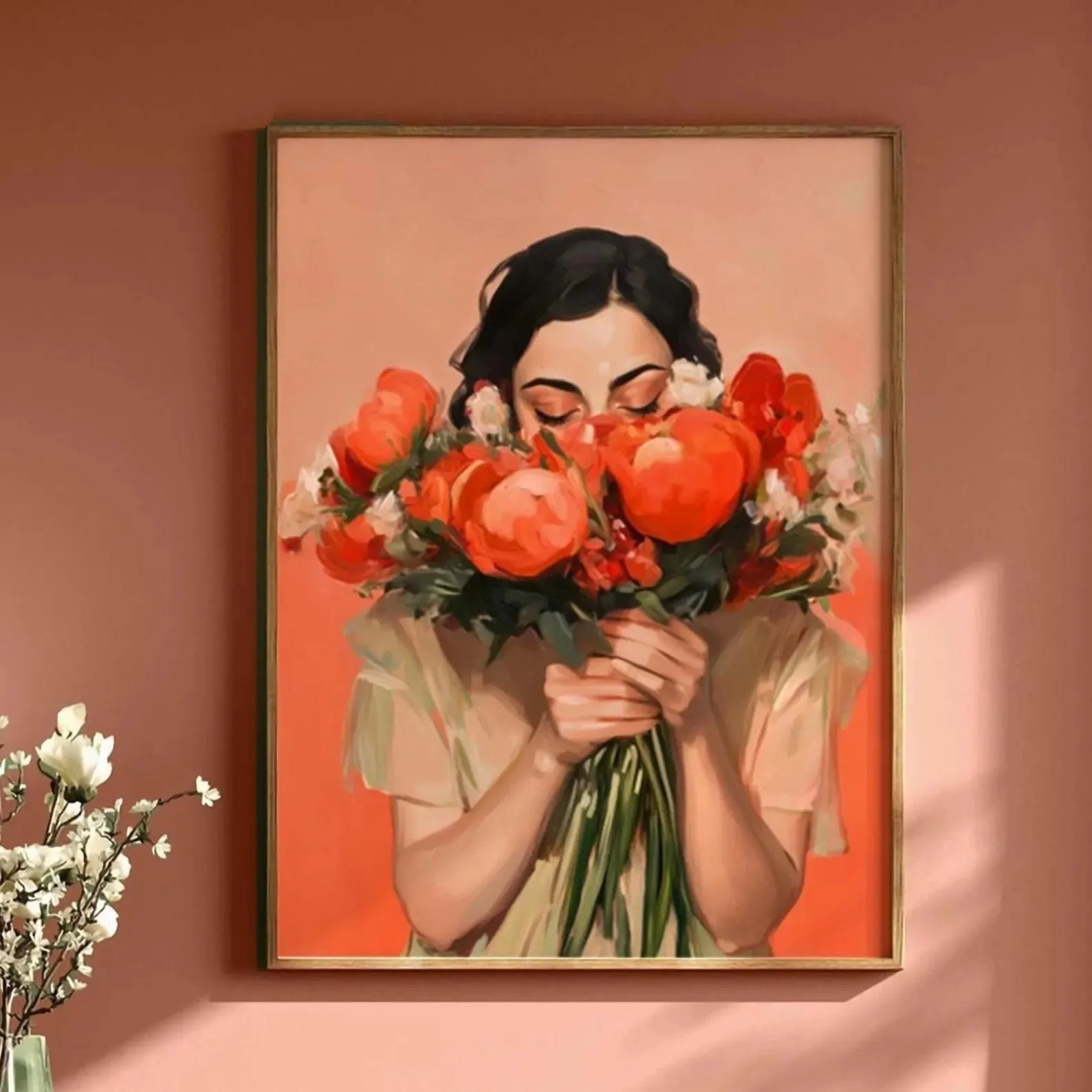 Green Abstract Flowers & Models Canvas Prints