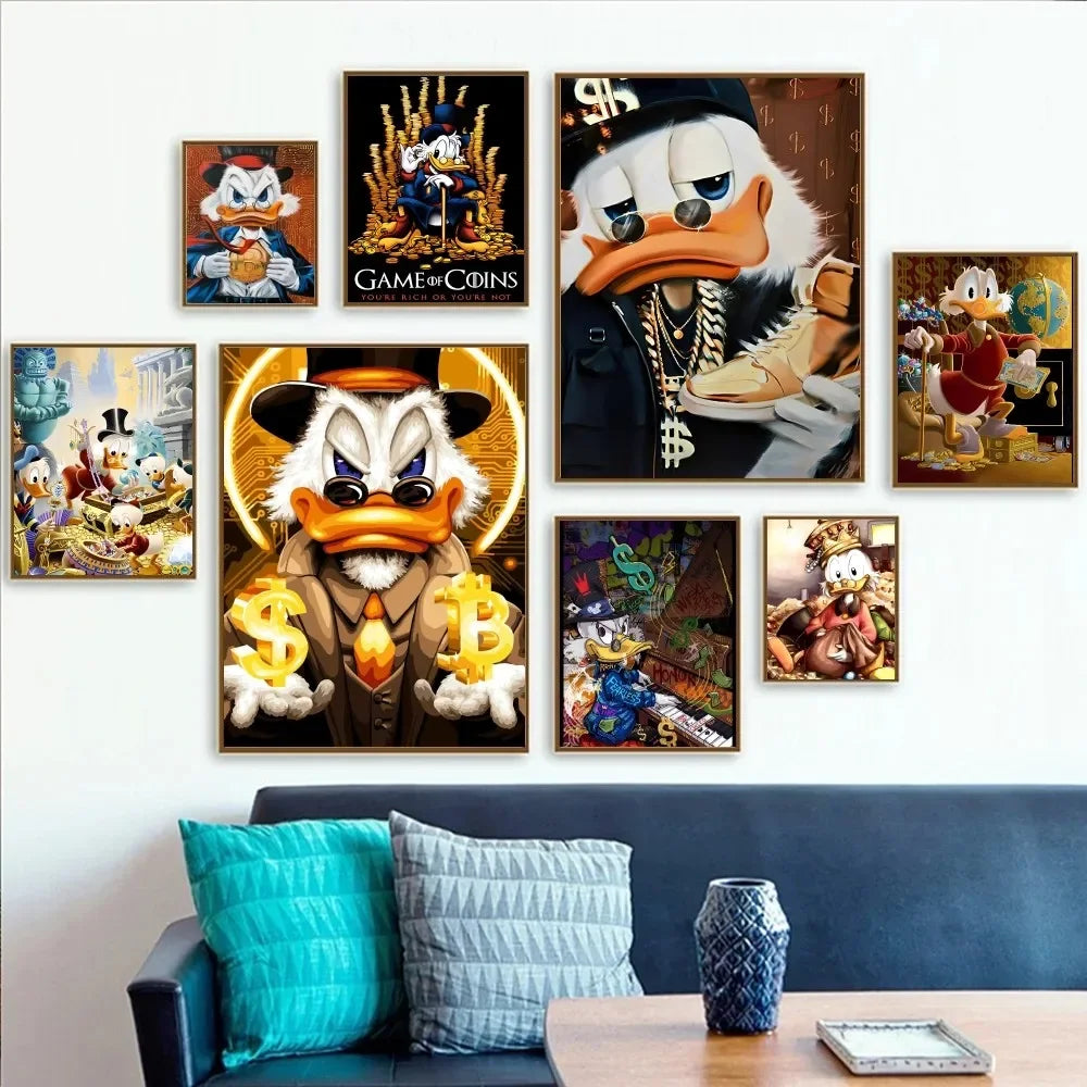 Classic Uncle Scrooge McDuck Billionaire Wall Art - Sleek Surprises