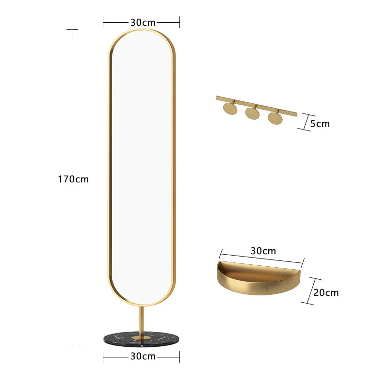 Oval Rotating Floor-Standing Mirror