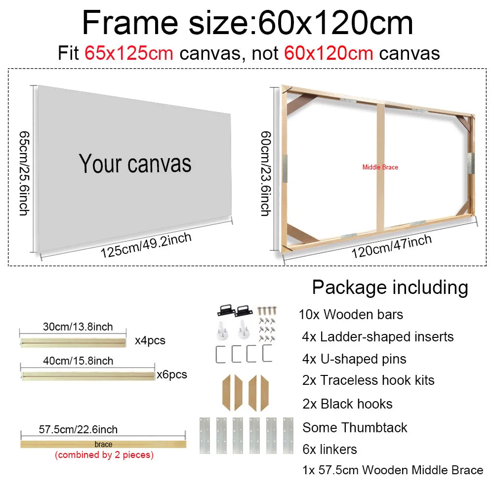 Multiple Sizes Wooden Canvas Frames