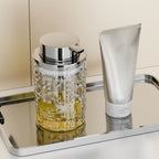 2-Piece Luxe Glass Soap Dispenser and Toothbrush Holder