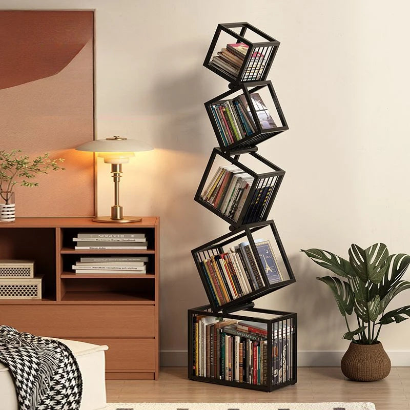 Stacked Cubes Metal Bookcase Rack