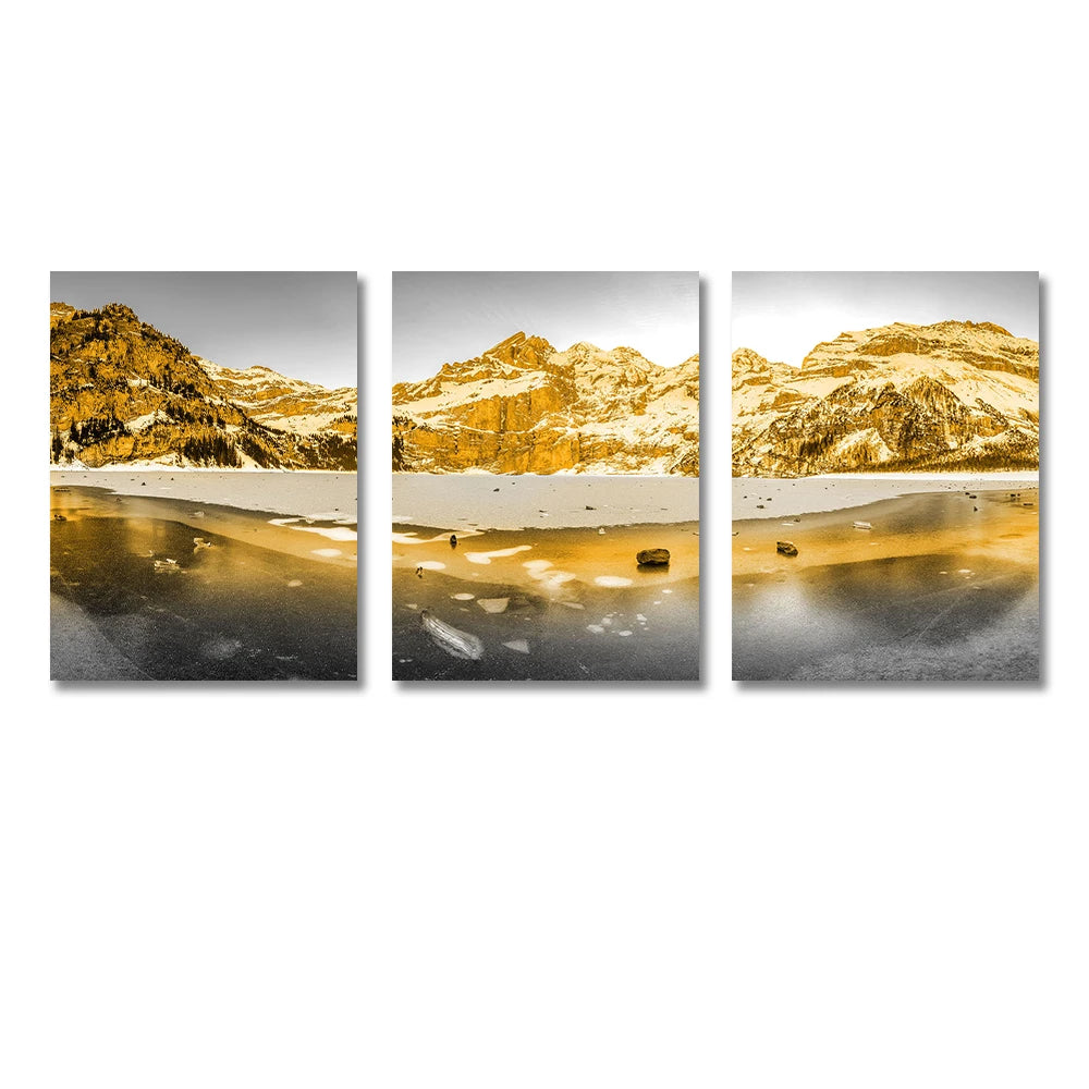 3-Piece Mountain Sunset Landscape Canvas Prints