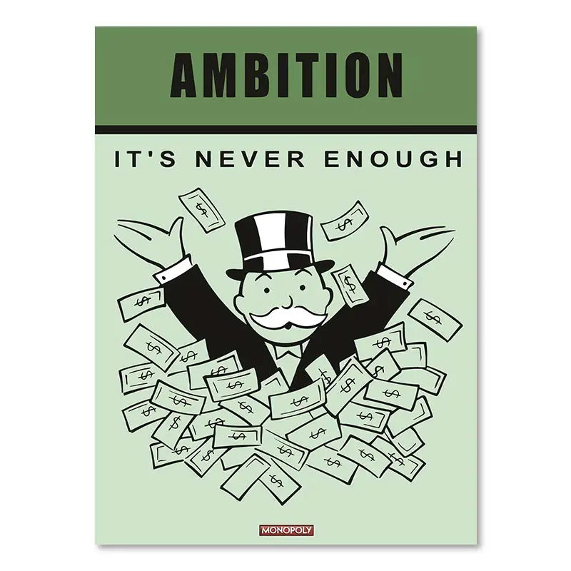 Millionaire Motivational Monopoly Canvas Prints
