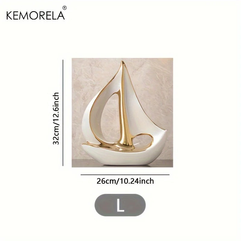 Luxury Sailboat Ceramic Sculptured Ornaments