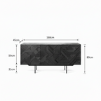 Solanu Luxury Mid-Century Wooden Display Cabinet with Drawers