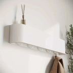 Modern Wall Coat Rack with Hidden Hooks & Shelf. Space-Saving, Solid Wood &
