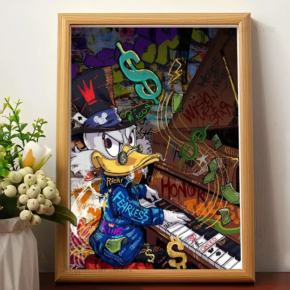 Classic Uncle Scrooge McDuck Billionaire Wall Art - Sleek Surprises