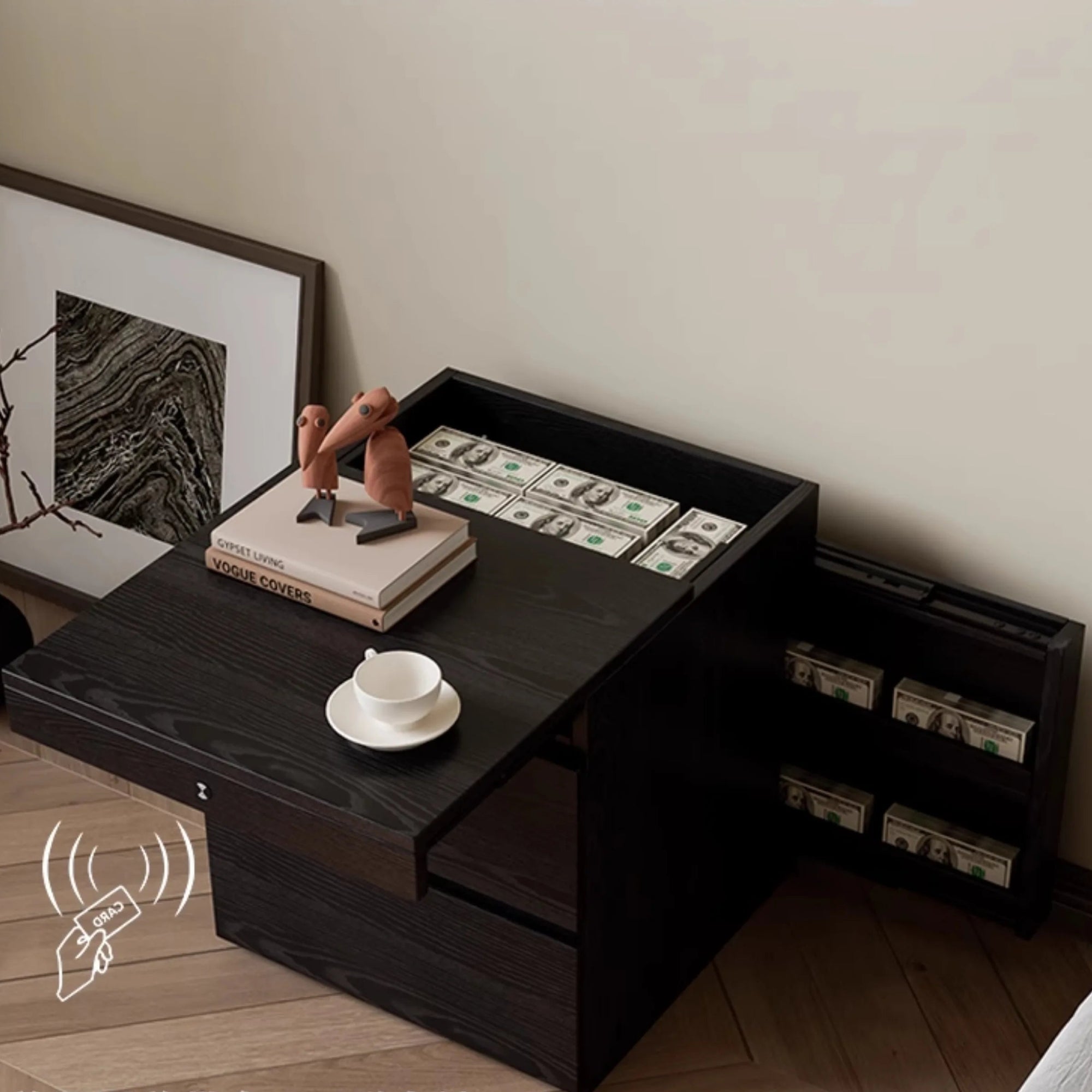 Nascosta Nightstand with Secret Hidden Storage