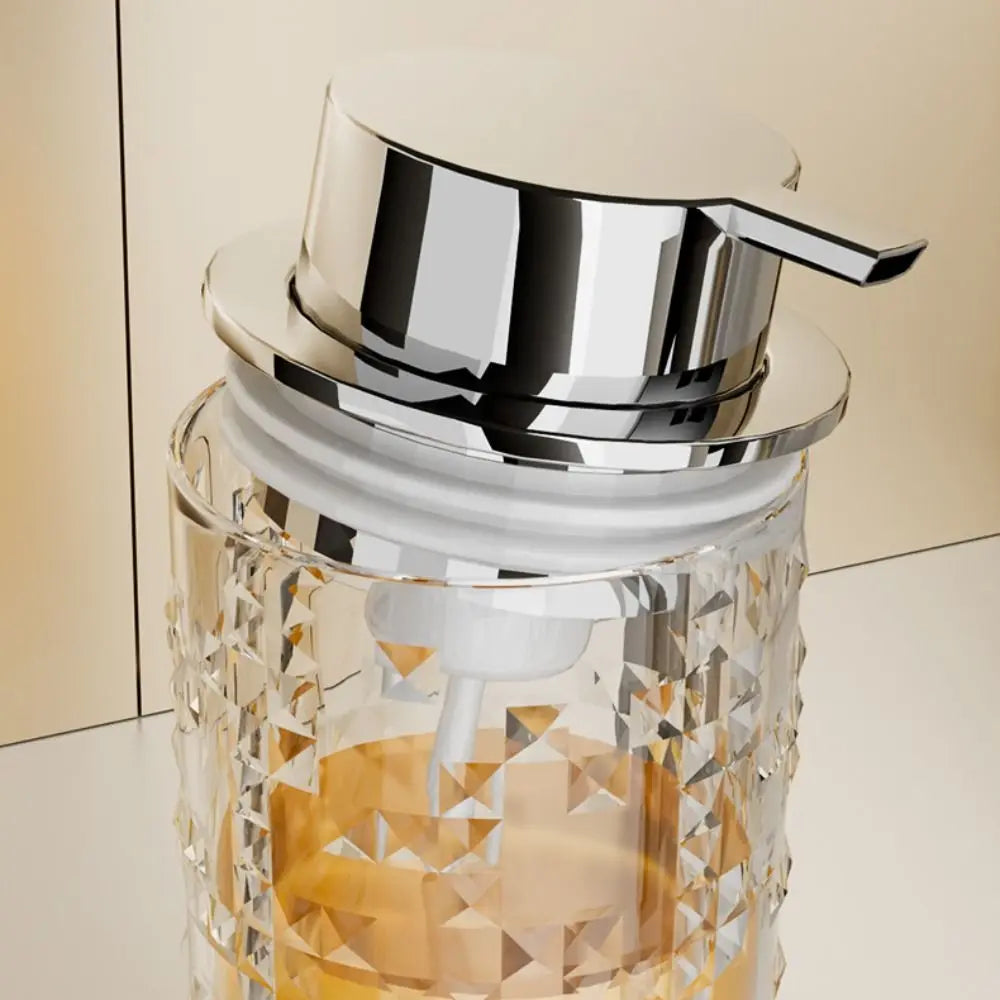 2-Piece Luxe Glass Soap Dispenser and Toothbrush Holder