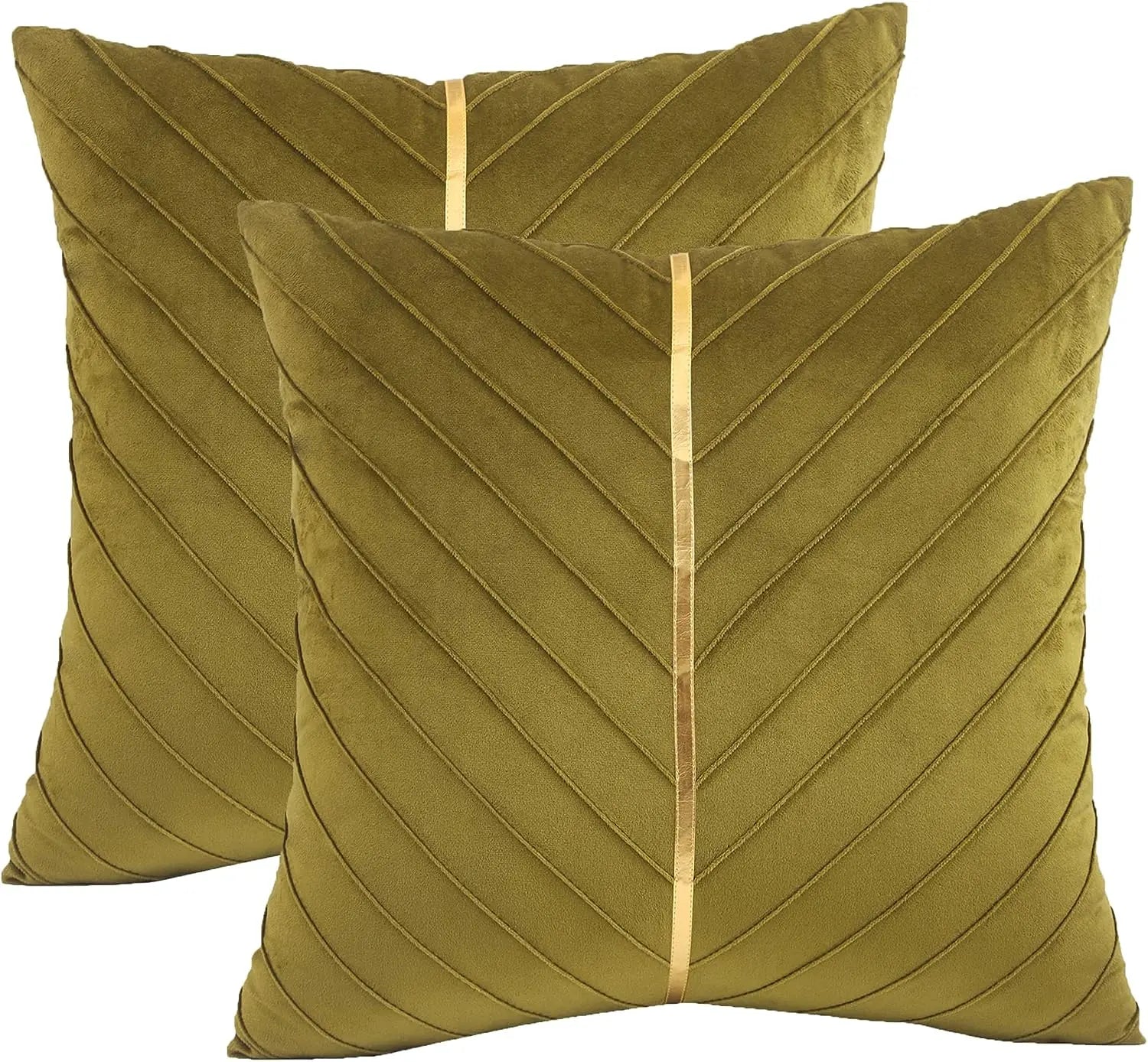 Elegance Velvet Gold Line Pillow Covers [2-Pcs]