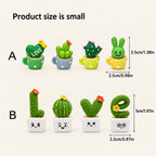 Set of 4 Cute Mini Green Cactus Plants