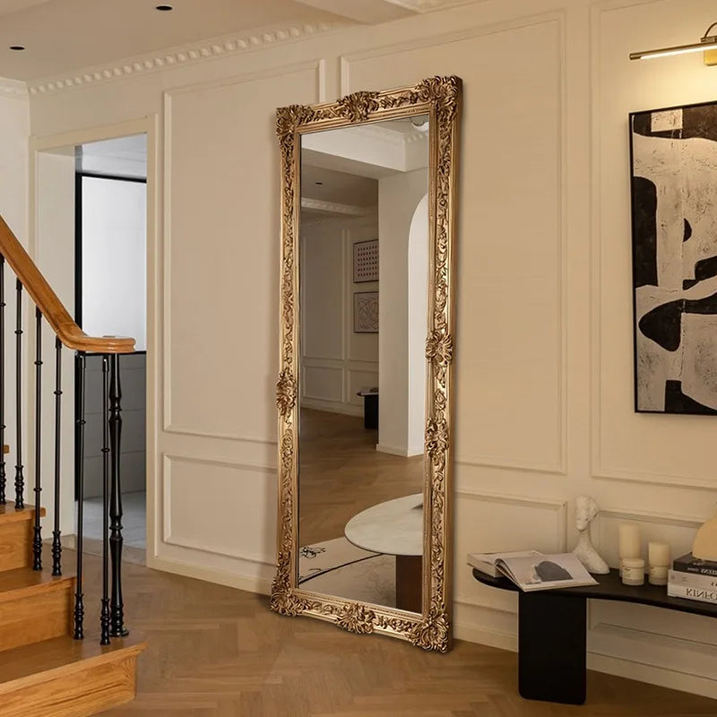 Vintage Gold Framed Standing Mirror