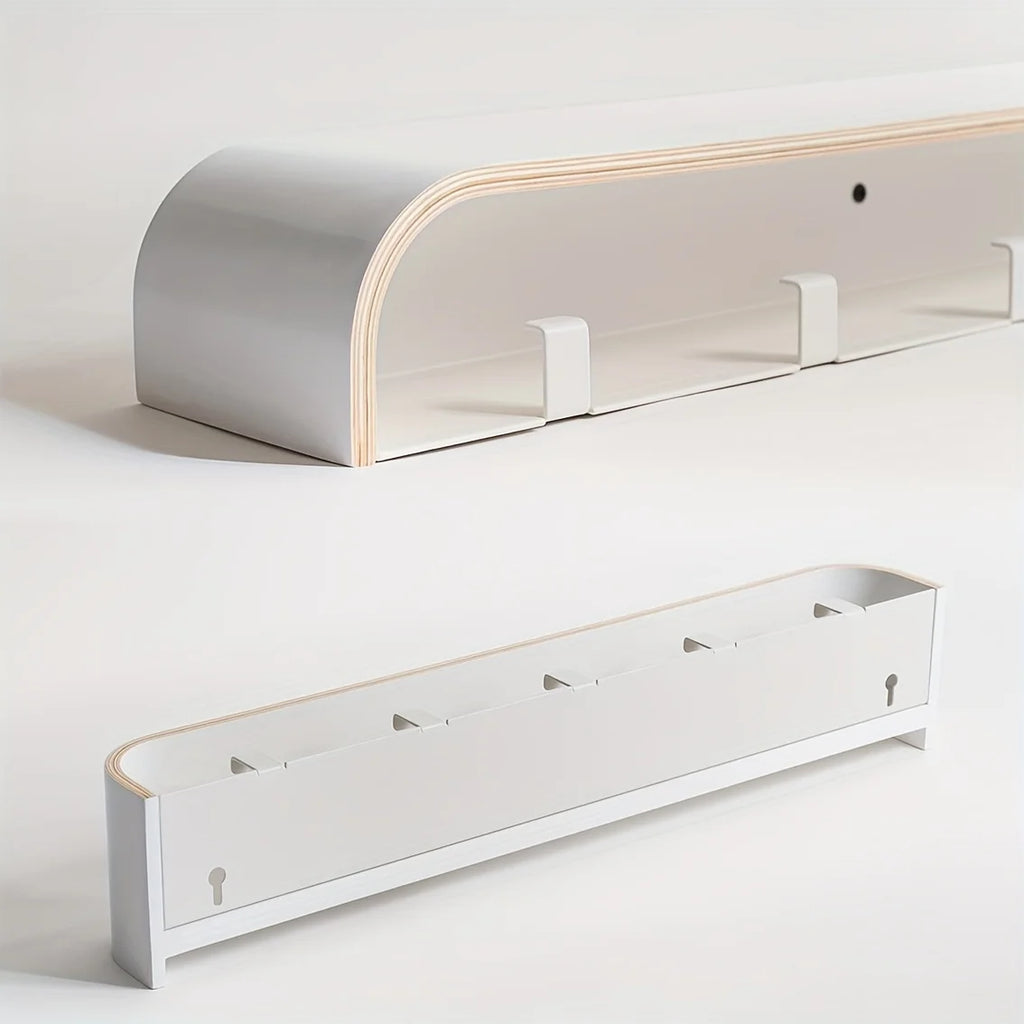 Modern Wall Coat Rack with Hidden Hooks & Shelf. Space-Saving, Solid Wood & Iron. For Entryway, Hallway. Easy Assembly. - Sleek Surprises