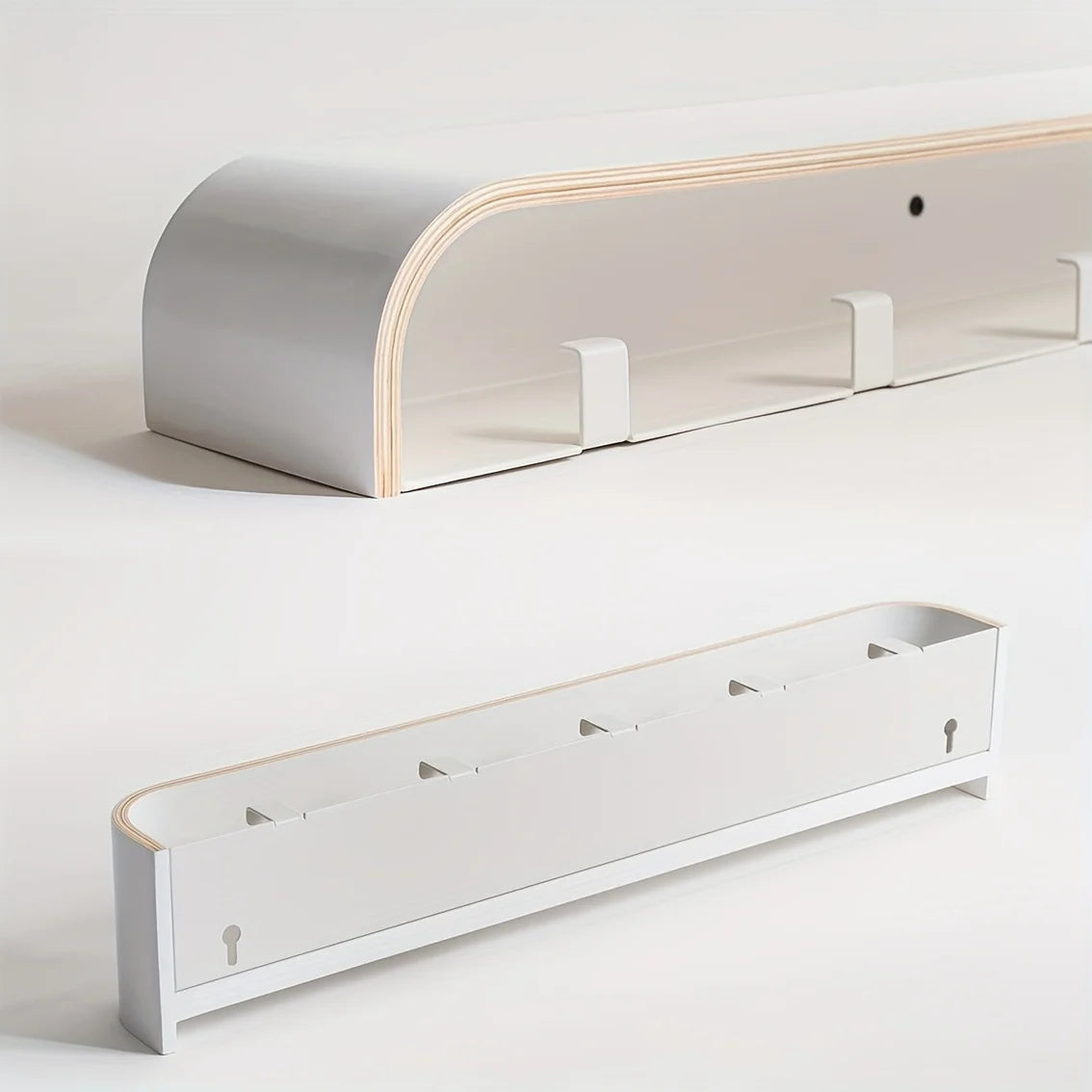 Modern Wall Coat Rack with Hidden Hooks & Shelf. Space-Saving, Solid Wood & Iron. For Entryway, Hallway. Easy Assembly. - Sleek Surprises