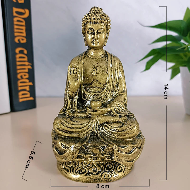 14cm Gold Shakya Muni Buddha Sculpture