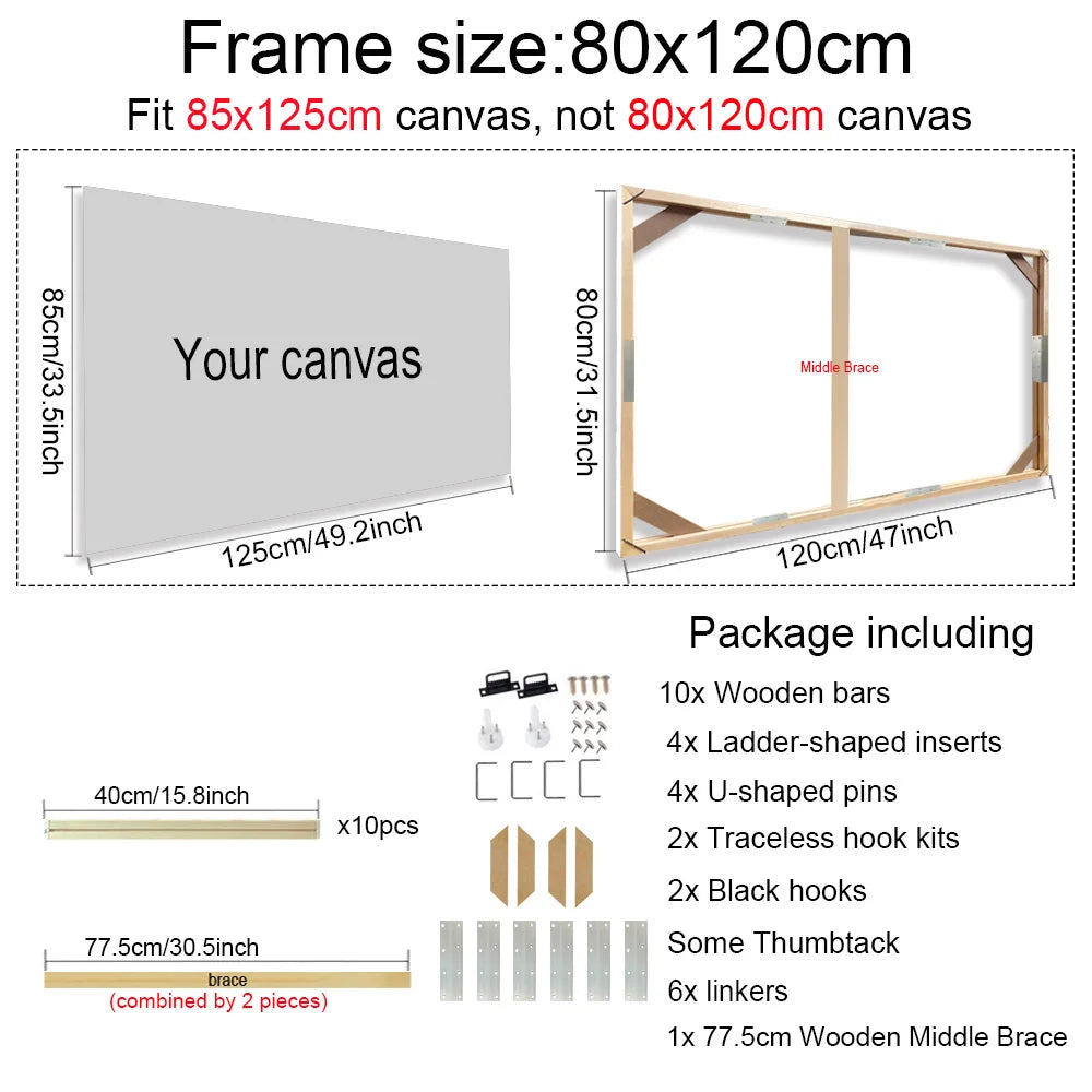 Multiple Sizes Wooden Canvas Frames