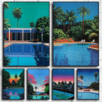 Hiroshi Nagai Inspired Summer Skies Scenic Art Canvas Prints