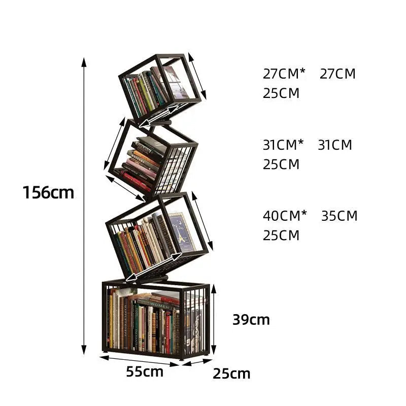 Stacked Cubes Metal Bookcase Rack