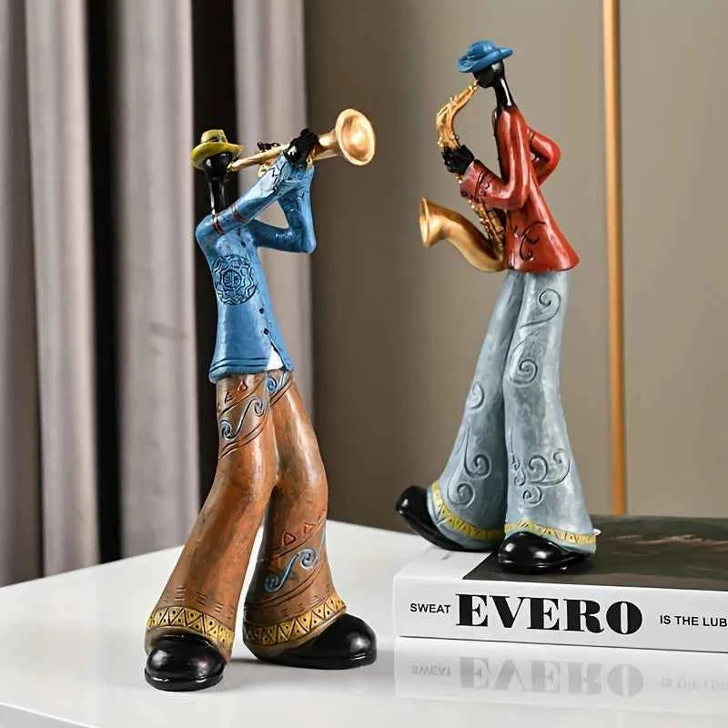Creative American Band Decoration Musical Instrument Model Living Room Porch Study Nordic Arts And Crafts Statue Sculpture Home