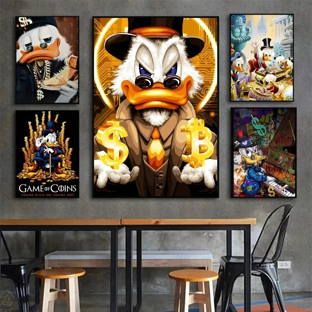 Classic Uncle Scrooge McDuck Billionaire Wall Art - Sleek Surprises