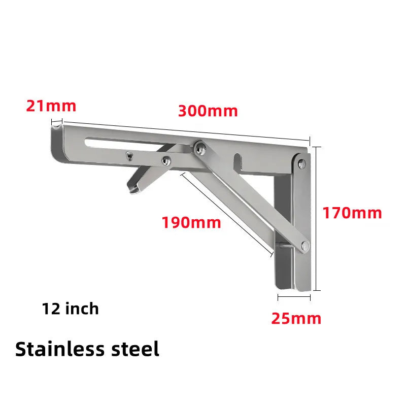 2Pcs Stainless Steel Folding Shelf Brackets - Sleek Surprises