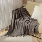 Nordic Solid Casual Blankets Throws Soft Comfortable Knitted Shawl Sofa Blanket Bed End Cover Travel Hotel Decorative Bedspread