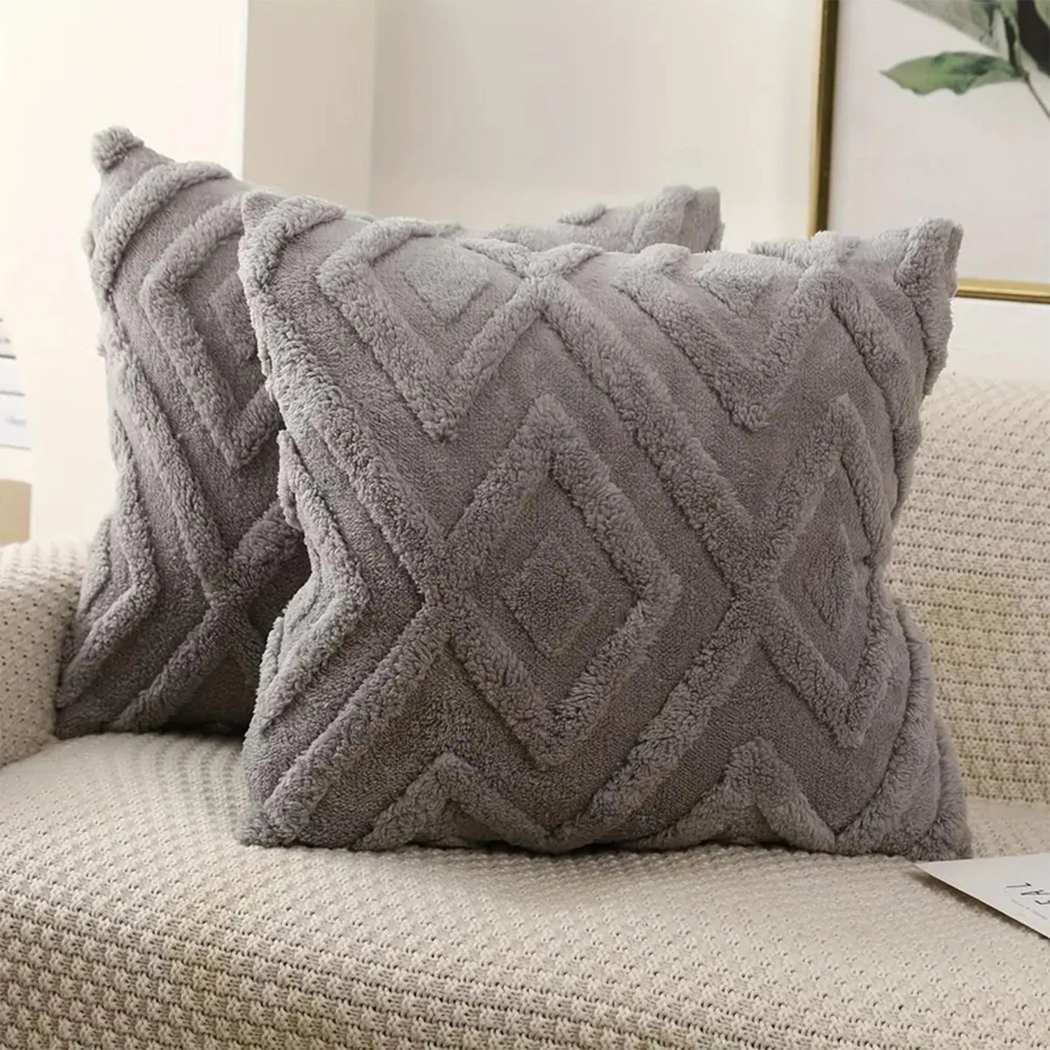 Diamond Pattern Soft Throw Pillow Cover