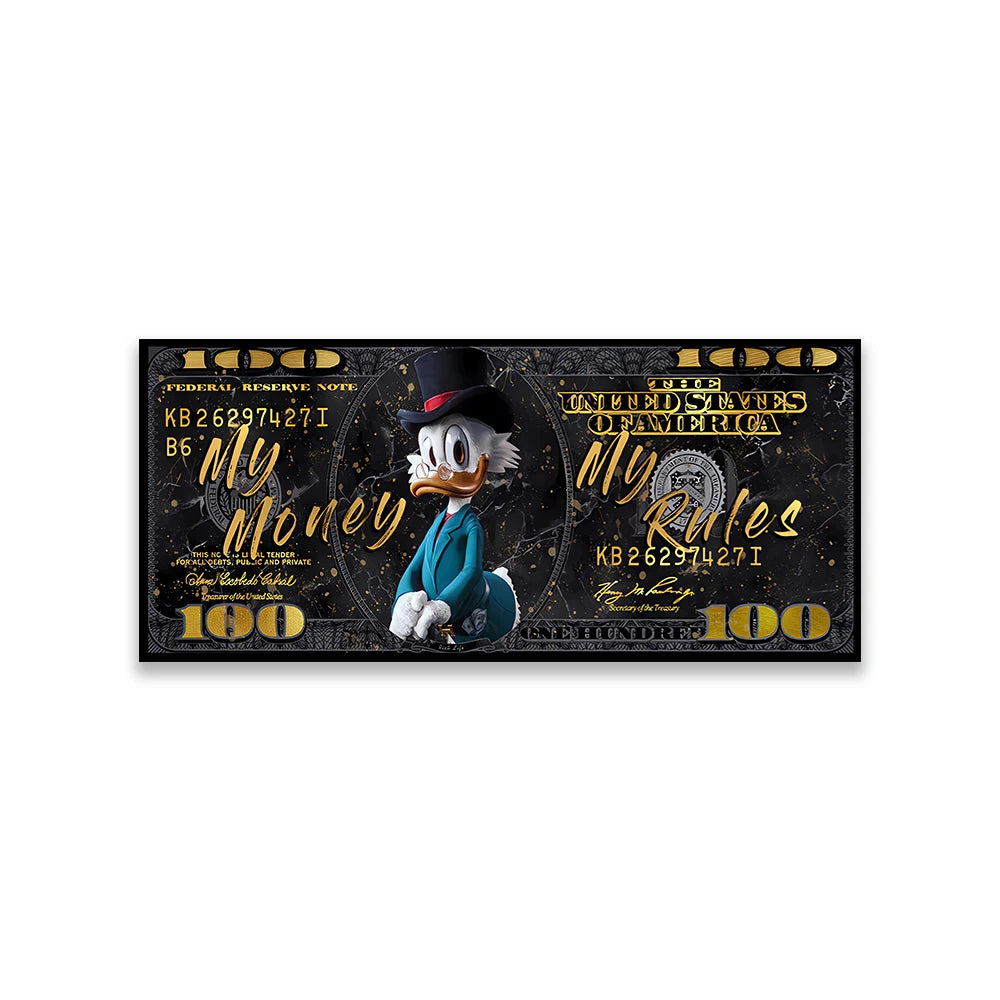 Money Rules $100 Billionaire McDuck Art Canvas Print