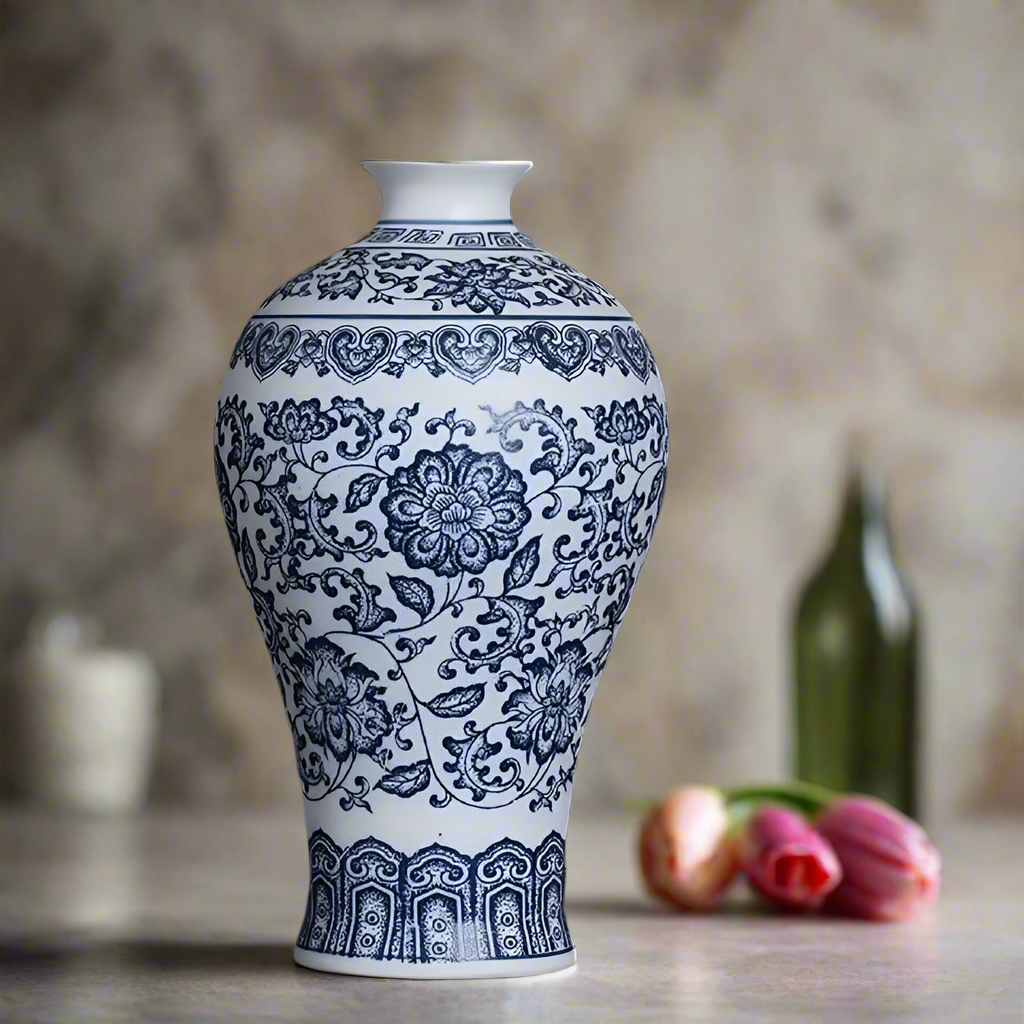 Classic Ceramic Blue & White Vase