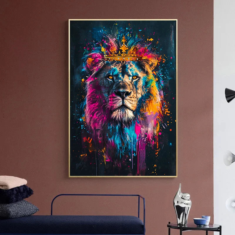 Abstract Multicolour Animals Art Canvas Prints
